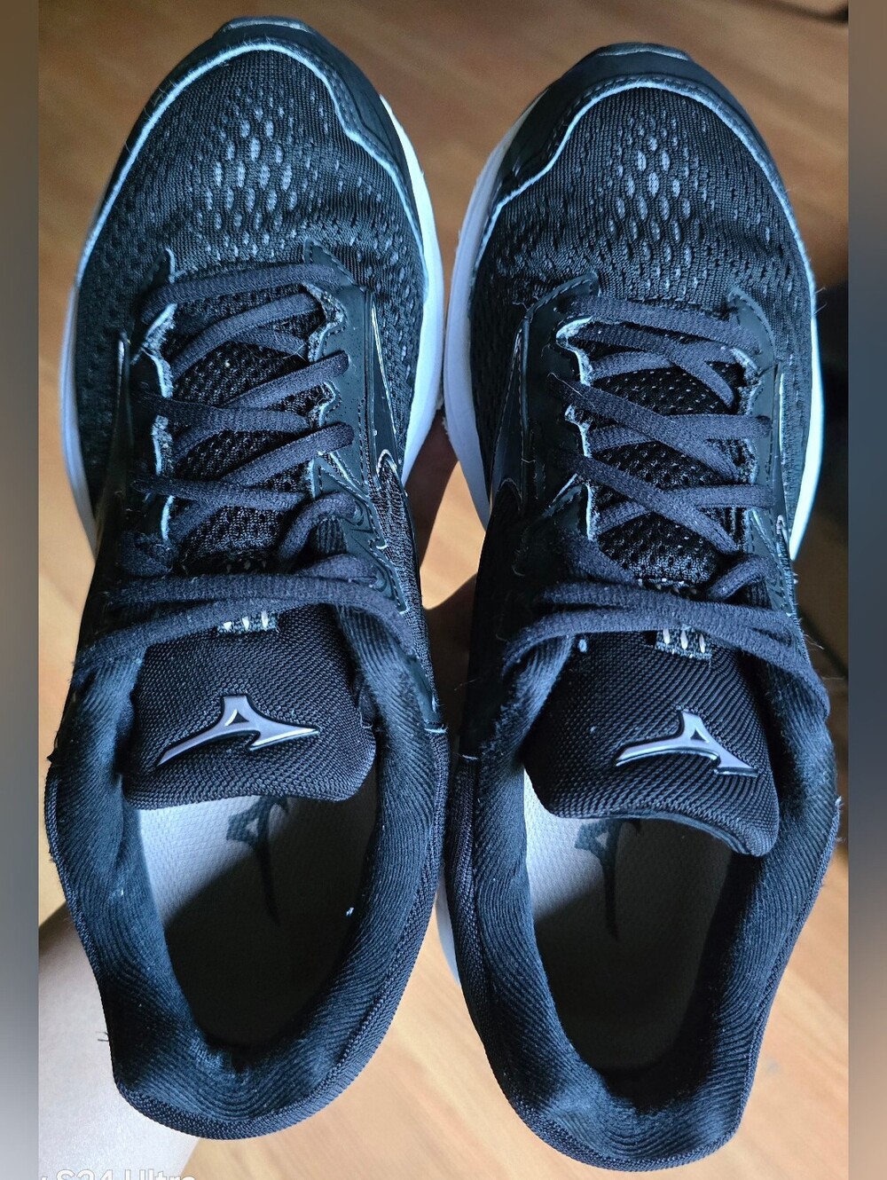 Sz 9 Women's MIZUNO WAVE RIDER 22 'Black' Running Shoes - Picture 6 of 8